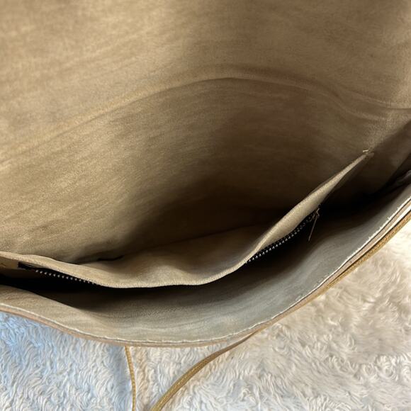 Vintage 80s Mr. M of New York Faux snakeskin yellow envelope shoulder bag purse - Picture 10 of 10